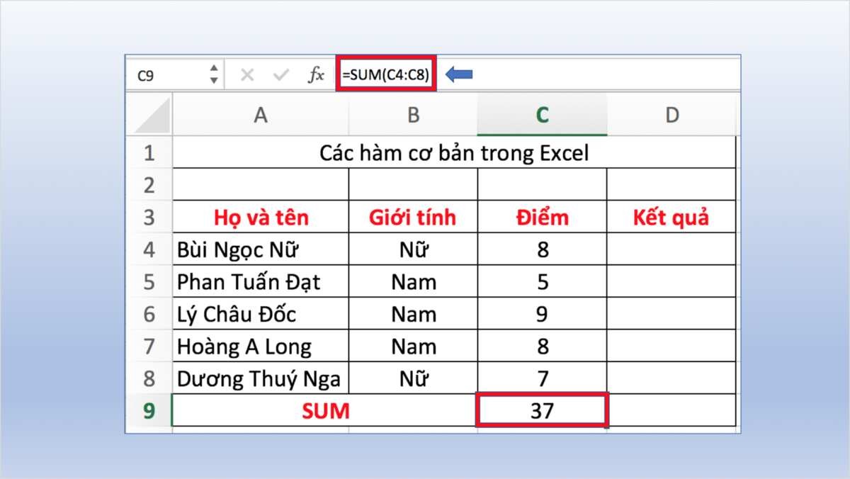 Các Hàm Trong Excel
