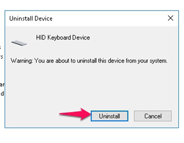 Windows gửi thông báo vô hiệu hóa thiết bị HID Keyboard Device