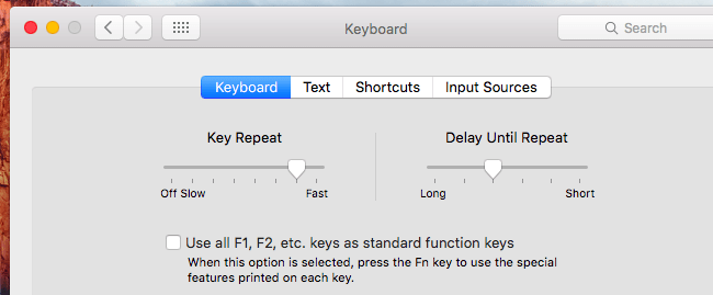 chọn “Use all F1, F2, etc. Keys as standard function keys”.