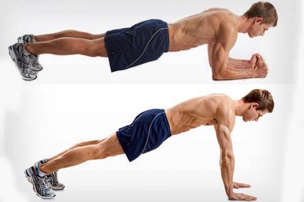 Tư thế plank và plank tay cao