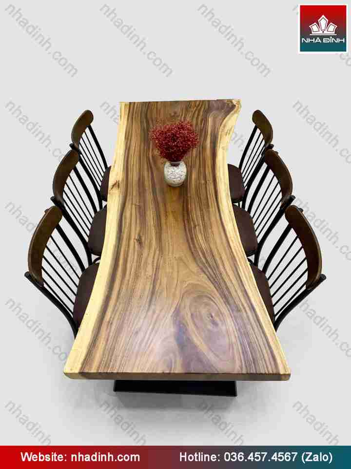 Mặt bàn gỗ Me Tây tự nhiên
