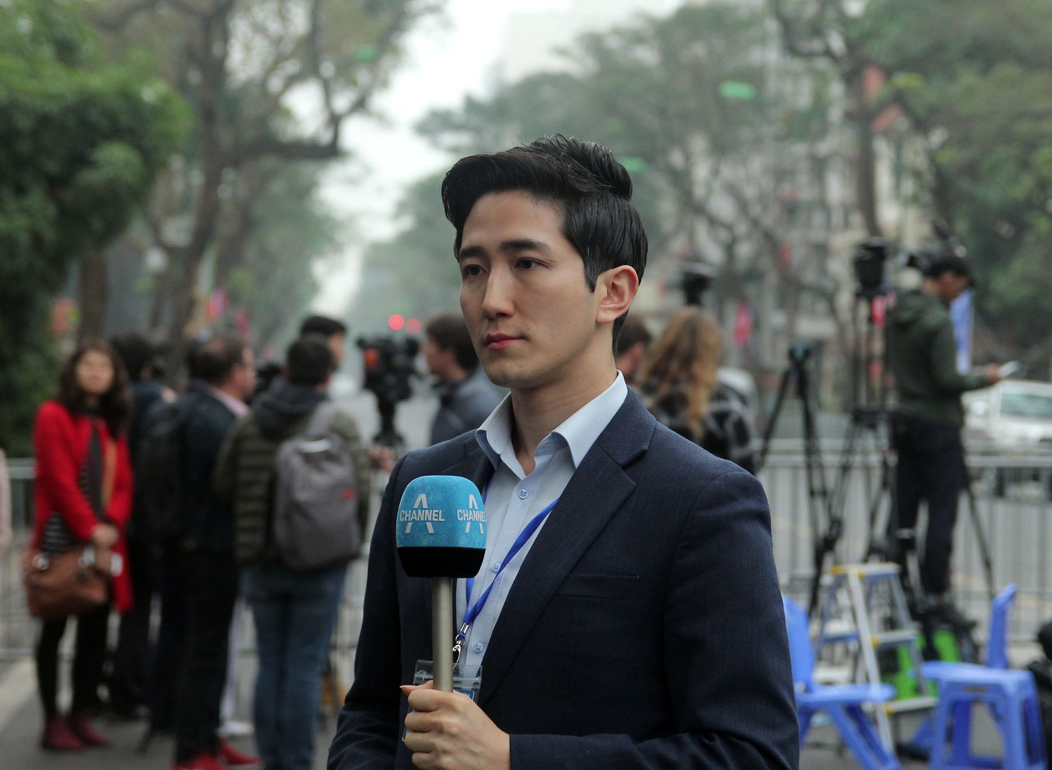 Phóng viên Hàn Quốc đẹp trai như tài tử đưa tin Thượng đỉnh Mỹ Triều -  VietNamNet